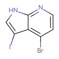 Chemical structure of 4-bromo-3-iodo-1H-pyrrolo[2,3-b]pyridine - CSSB00010212587