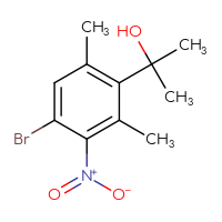 Chemical structure of 2-(4-bromo-2,6-dimethyl-3-nitrophenyl)propan-2-ol - CSSB21246285073