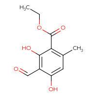 Chemical structure of ethyl 3-formyl-2,4-dihydroxy-6-methylbenzoate - CSSB00010293370