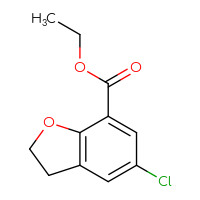 Chemical structure of ethyl 5-chloro-2,3-dihydro-1-benzofuran-7-carboxylate - CSSB01687449897