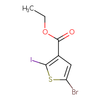 Chemical structure of ethyl 5-bromo-2-iodothiophene-3-carboxylate - CSSB06358888659