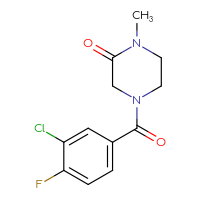 Chemical structure of 4-(3-chloro-4-fluorobenzoyl)-1-methylpiperazin-2-one - CSSB02005968384