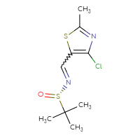 Chemical structure of (S)-N-[(4-chloro-2-methyl-1,3-thiazol-5-yl)methylidene]-2-methylpropane-2-sulfinamide - CSSB20666511990