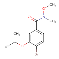 Chemical structure of 4-bromo-N-methoxy-N-methyl-3-(propan-2-yloxy)benzamide - CSSB01999556853