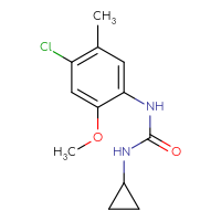 Chemical structure of 1-(4-chloro-2-methoxy-5-methylphenyl)-3-cyclopropylurea - CSSB00000507644