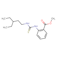 Chemical structure of methyl 2-{[(3-ethylpentyl)carbamothioyl]amino}benzoate - CSSB21432502783