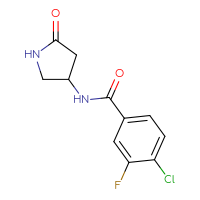Chemical structure of 4-chloro-3-fluoro-N-(5-oxopyrrolidin-3-yl)benzamide - CSSB01998470286