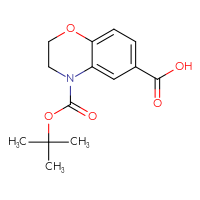 Chemical structure of 4-[(tert-butoxy)carbonyl]-3,4-dihydro-2H-1,4-benzoxazine-6-carboxylic acid - CSSB00010775657