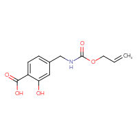 Chemical structure of 2-hydroxy-4-({[(prop-2-en-1-yloxy)carbonyl]amino}methyl)benzoic acid - CSSB03496554875