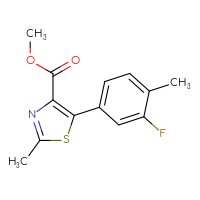 Chemical structure of methyl 5-(3-fluoro-4-methylphenyl)-2-methyl-1,3-thiazole-4-carboxylate - CSSB00002434605