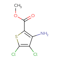 Chemical structure of methyl 3-amino-4,5-dichlorothiophene-2-carboxylate - CSSB02126295721