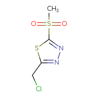 Chemical structure of 2-(chloromethyl)-5-methanesulfonyl-1,3,4-thiadiazole - CSSB00000709893