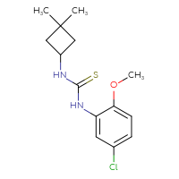 Chemical structure of 1-(5-chloro-2-methoxyphenyl)-3-(3,3-dimethylcyclobutyl)thiourea - CSSB02020095812