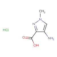 Chemical structure of 4-amino-1-methyl-1H-pyrazole-3-carboxylic acid hydrochloride - CSSB00000695022