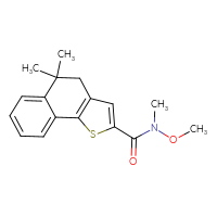 Chemical structure of N-methoxy-N,5,5-trimethyl-4H,5H-naphtho[1,2-b]thiophene-2-carboxamide - CSSB02061793396