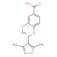 Chemical structure of 4-[(3,5-dimethyl-1,2-oxazol-4-yl)methoxy]-3-methoxybenzoic acid - CSSB00000682627
