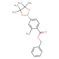 Chemical structure of benzyl 2-methyl-4-(4,4,5,5-tetramethyl-1,3,2-dioxaborolan-2-yl)benzoate - CSSB00021119018
