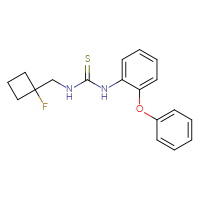 Chemical structure of 3-[(1-fluorocyclobutyl)methyl]-1-(2-phenoxyphenyl)thiourea - CSSB01039331099