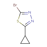 Chemical structure of 2-bromo-5-cyclopropyl-1,3,4-thiadiazole - CSSB00000687902
