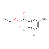 Chemical structure of ethyl 2-(3-bromo-2-chloro-5-methylphenyl)-2-oxoacetate - CSSB20814001879