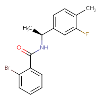 Chemical structure of 2-bromo-N-[(1S)-1-(3-fluoro-4-methylphenyl)ethyl]benzamide - CSSB15003523714
