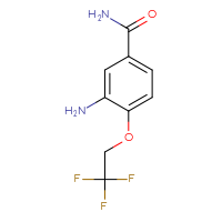 Chemical structure of 3-amino-4-(2,2,2-trifluoroethoxy)benzamide - CSSB00000339857