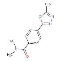 Chemical structure of N,N-dimethyl-4-(5-methyl-1,3,4-oxadiazol-2-yl)benzamide - CSSB01995249706