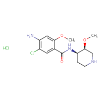 Chemical structure of 4-amino-5-chloro-2-methoxy-N-[(3S,4R)-3-methoxypiperidin-4-yl]benzamide hydrochloride - CSSB00025705071