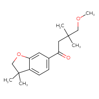 Chemical structure of 1-(3,3-dimethyl-2,3-dihydro-1-benzofuran-6-yl)-4-methoxy-3,3-dimethylbutan-1-one - CSSB06613046610