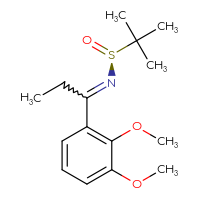 Chemical structure of (S)-N-[1-(2,3-dimethoxyphenyl)propylidene]-2-methylpropane-2-sulfinamide - CSSB21332860430
