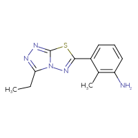 Chemical structure of 3-{3-ethyl-[1,2,4]triazolo[3,4-b][1,3,4]thiadiazol-6-yl}-2-methylaniline - CSSB00000596184