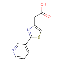 Chemical structure of 2-[2-(pyridin-3-yl)-1,3-thiazol-4-yl]acetic acid - CSSB00000204611