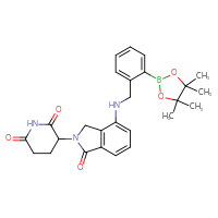 Chemical structure of 3-[1-oxo-4-({[2-(4,4,5,5-tetramethyl-1,3,2-dioxaborolan-2-yl)phenyl]methyl}amino)-2,3-dihydro-1H-isoindol-2-yl]piperidine-2,6-dione - CSSB21531599816