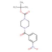 Chemical structure of tert-butyl 4-(3-nitrobenzoyl)piperazine-1-carboxylate - CSSB00025704096