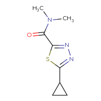 Chemical structure of 5-cyclopropyl-N,N-dimethyl-1,3,4-thiadiazole-2-carboxamide - CSSB02283617887