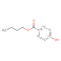 Chemical structure of butyl 4-hydroxy(1,2,3,4,5,6-¹³C₆)benzoate - CSSB00160475628