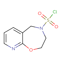 Chemical structure of 2H,3H,4H,5H-pyrido[3,2-f][1,4]oxazepine-4-sulfonyl chloride - CSSB14987122476