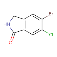 Chemical structure of 5-bromo-6-chloro-2,3-dihydro-1H-isoindol-1-one - CSSB00010764857