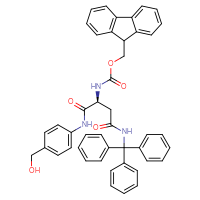 Chemical structure of (9H-fluoren-9-yl)methyl N-[(1S)-1-{[4-(hydroxymethyl)phenyl]carbamoyl}-2-[(triphenylmethyl)carbamoyl]ethyl]carbamate - CSSB06500085110
