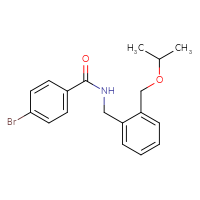 Chemical structure of 4-bromo-N-({2-[(propan-2-yloxy)methyl]phenyl}methyl)benzamide - CSSB02122089487