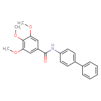 Chemical structure of N-{[1,1'-biphenyl]-4-yl}-3,4,5-trimethoxybenzamide - CSSB00028003929