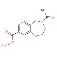 Chemical structure of methyl 4-acetyl-2,3,4,5-tetrahydro-1,4-benzoxazepine-8-carboxylate - CSSB02001191327