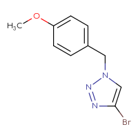 Chemical structure of 4-bromo-1-[(4-methoxyphenyl)methyl]-1H-1,2,3-triazole - CSSB06446553205