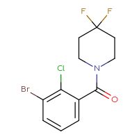 Chemical structure of 1-(3-bromo-2-chlorobenzoyl)-4,4-difluoropiperidine - CSSB00054583155