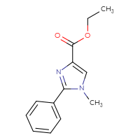 Chemical structure of ethyl 1-methyl-2-phenyl-1H-imidazole-4-carboxylate - CSSB21253042884