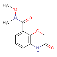 Chemical structure of N-methoxy-N-methyl-3-oxo-3,4-dihydro-2H-1,4-benzoxazine-8-carboxamide - CSSB00990263604