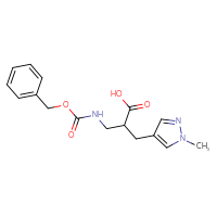 Chemical structure of 3-{[(benzyloxy)carbonyl]amino}-2-[(1-methyl-1H-pyrazol-4-yl)methyl]propanoic acid - CSSB00117193190
