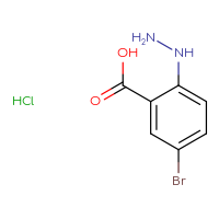 Chemical structure of 5-bromo-2-hydrazinylbenzoic acid hydrochloride - CSSB00020649529