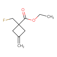 Chemical structure of ethyl 1-(fluoromethyl)-3-methylidenecyclobutane-1-carboxylate - CSSB02495510724
