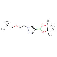 Chemical structure of 1-{2-[(1-methylcyclopropyl)methoxy]ethyl}-4-(4,4,5,5-tetramethyl-1,3,2-dioxaborolan-2-yl)-1H-pyrazole - CSSB20542408782